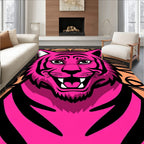 Vibrant Pink Tiger Stripped Face Rug