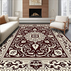 Classic Ivory Floral Medallion Border Rug