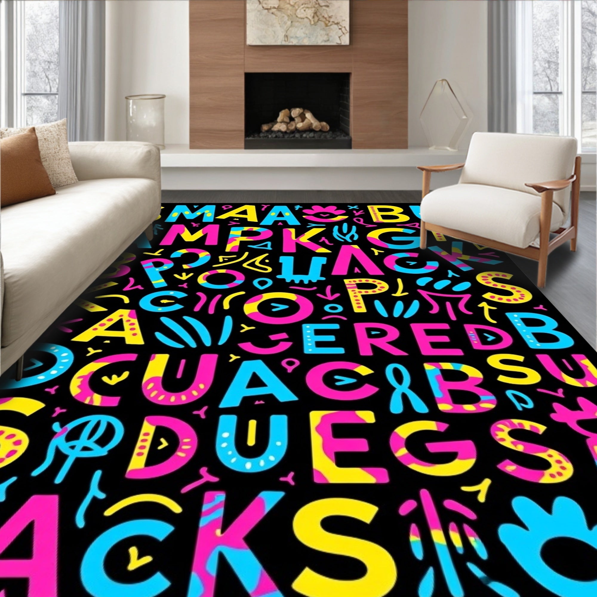 Bold Alphabet Soup Fun Rug