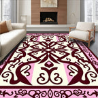 Crimson Cream Interlocking Floral Medallion Rug