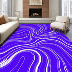 Vibrant White Swirl Amethyst Rug