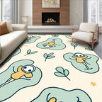 Whimsical Figures In Soft Green Shapes Rug