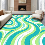 Oceanic Swirls Green Aqua Rug