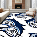 Dark Blue Tusked Beast Outline Rug