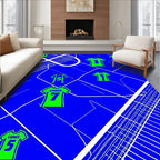 Neon Green Sports Jersey Collage Rug