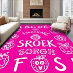 Whimsical Fruity Alphabet Collage Rug
