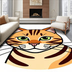 Cute Orange Tabby Cat Face Rug