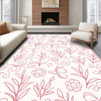 Coral Vines and Flowers Rug