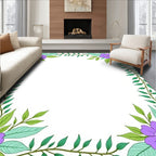 Violet Floral Vine Border Rug