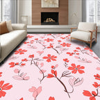 Coral Bloom Branch Meadow Rug