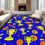 Golden Trophy Starburst Blue Rug