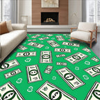 Green Dollar Bill Collage Rug