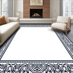 Dark Blue Intricate Celtic Knot Border Rug