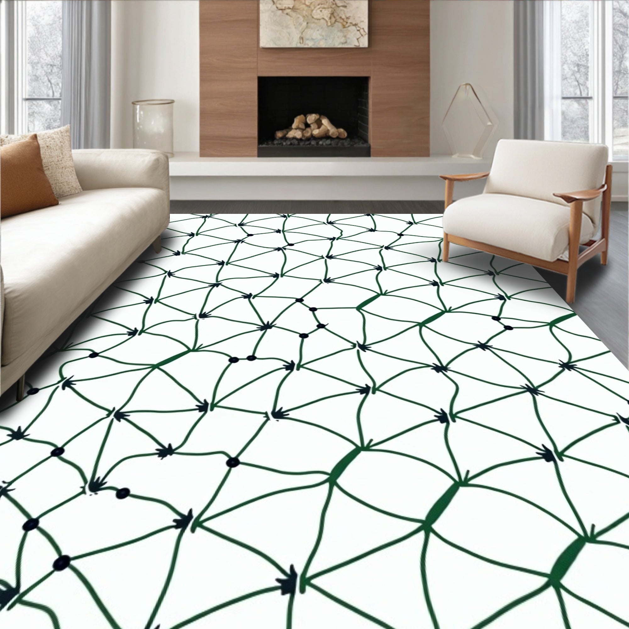 Green Arrow Network Connection Rug