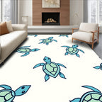 Whimsical Teal Sea Turtle Repeat Rug
