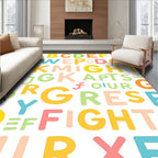 Alphabet Soup of Pastel Letters Rug