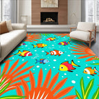 Vibrant Tropical Fish Coral Reef Rug