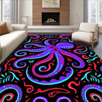 Purple Octopus Tentacle Swirl Colorful Rug
