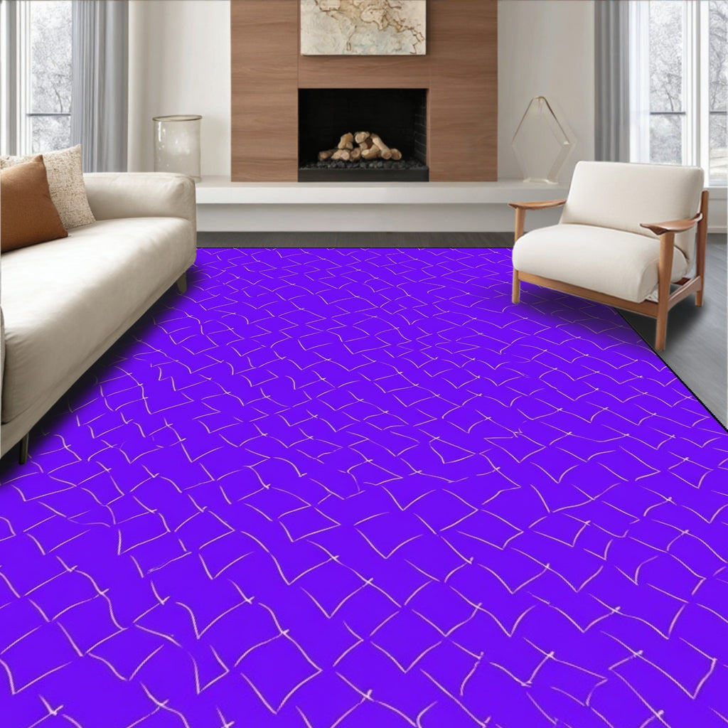 Vibrant Purple Woven Diamond Rug