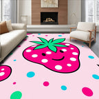 Happy Strawberry Polka Dot Sprinkle Rug