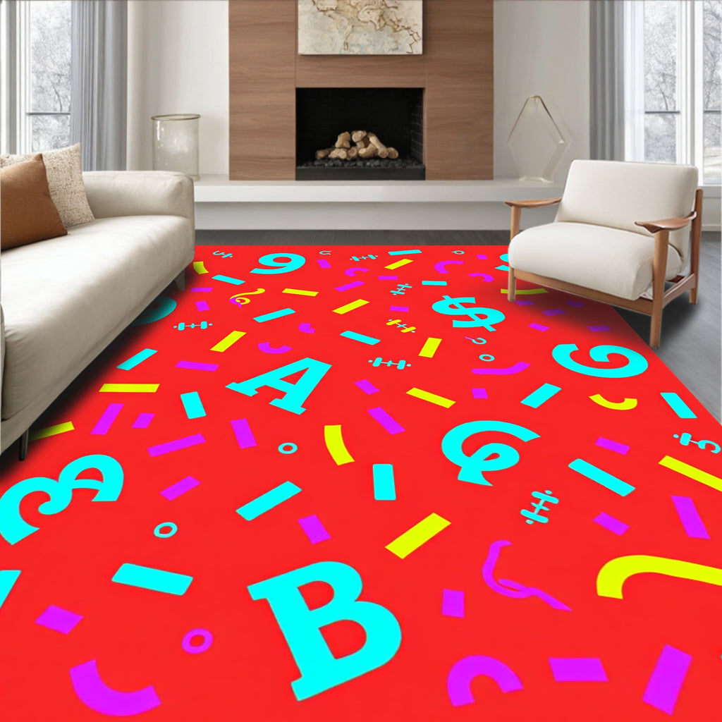 Retro Alphabet Dollar Confetti Rug