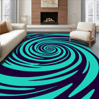 Deep Blue Aqua Swirl Rug