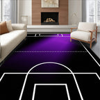 Radiant Purple Gradient Court Lines Rug