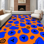 Whimsical Blueberry Orange Throw Rug