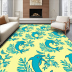 Aqua Dolphins With Blue Ferns Rug
