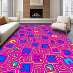 Vibrant Pink Alphabet Blocks Rug