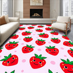 Happy Red Strawberry Collage Rug