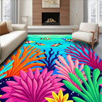 Colorful Tropical Coral Reef Aquatic Life Rug