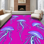 Vibrant Purple Jellyfish Aquatic Display Rug
