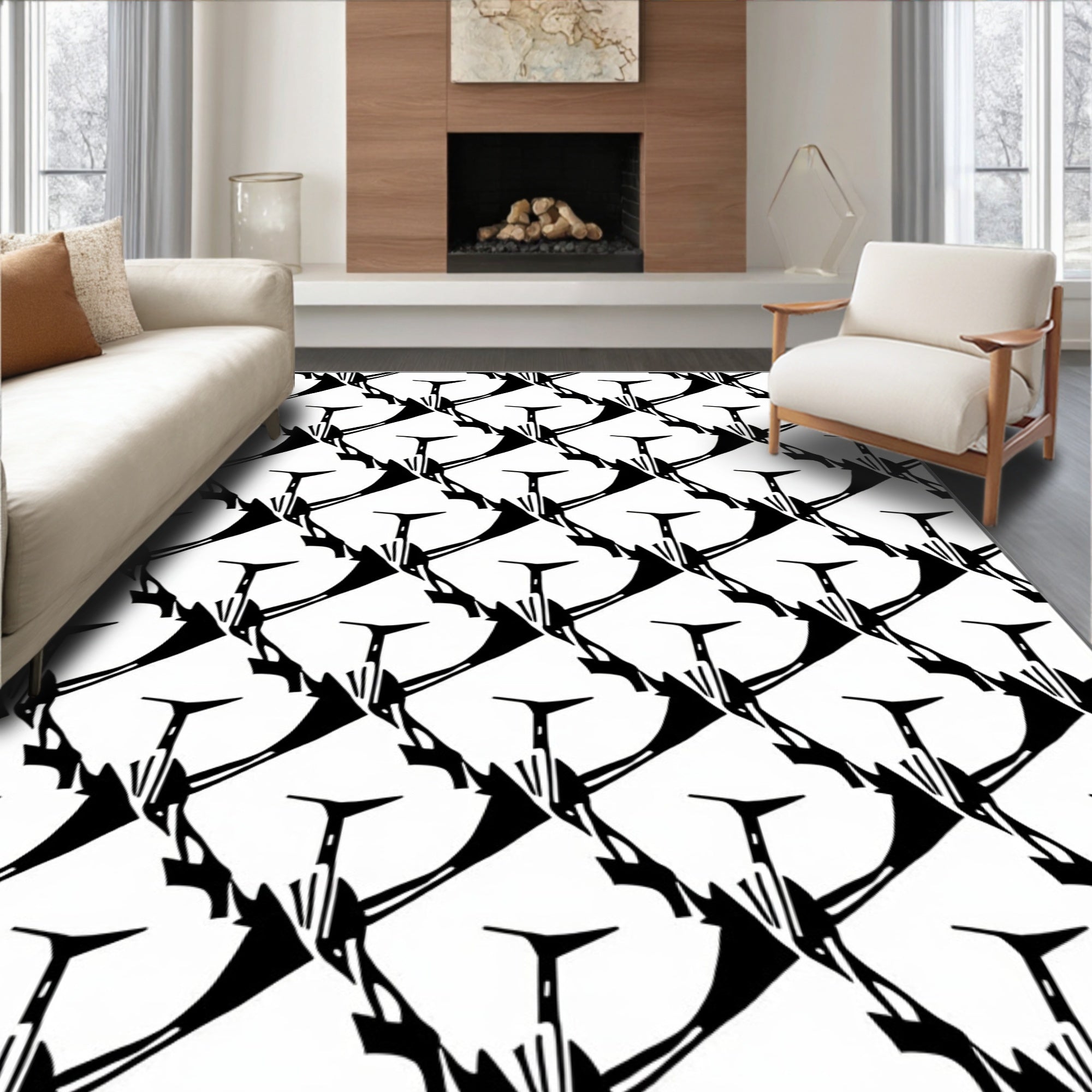 Monochromatic Abstract Angular Cascade Rug