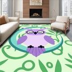 Purple Owl Crescent Moon Garden Rug
