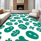 Teal Abstract Organic Shapes Rug