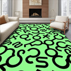Bold Black Astrological Symbols Rug