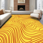 Crimson Wave Contour Yellow Rug
