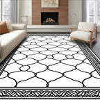 Monochromatic Interlocking Lattice Border Rug