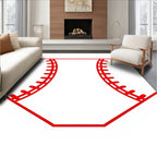Crimson Red Baseball Stitch Rug