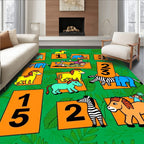Jungle Animals With Numbers Collection Rug