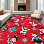 Joyful Children Red Festive Medallion Rug