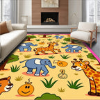Whimsical Safari Animals And Trees Rug