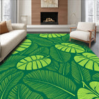 Verdant Tropical Leaf Medley Rug