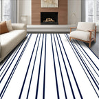 Classic Navy Vertical Stripes Rug
