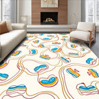 Wavy Multi Colored Abstract Forms Rug