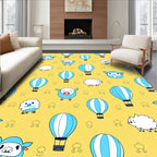 Playful Sheep Hot Air Balloon Adventure Rug