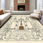 Heraldic Dragons Guarding Grand Temple Rug