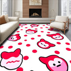 Whimsical Red Creature Polka Dot Rug