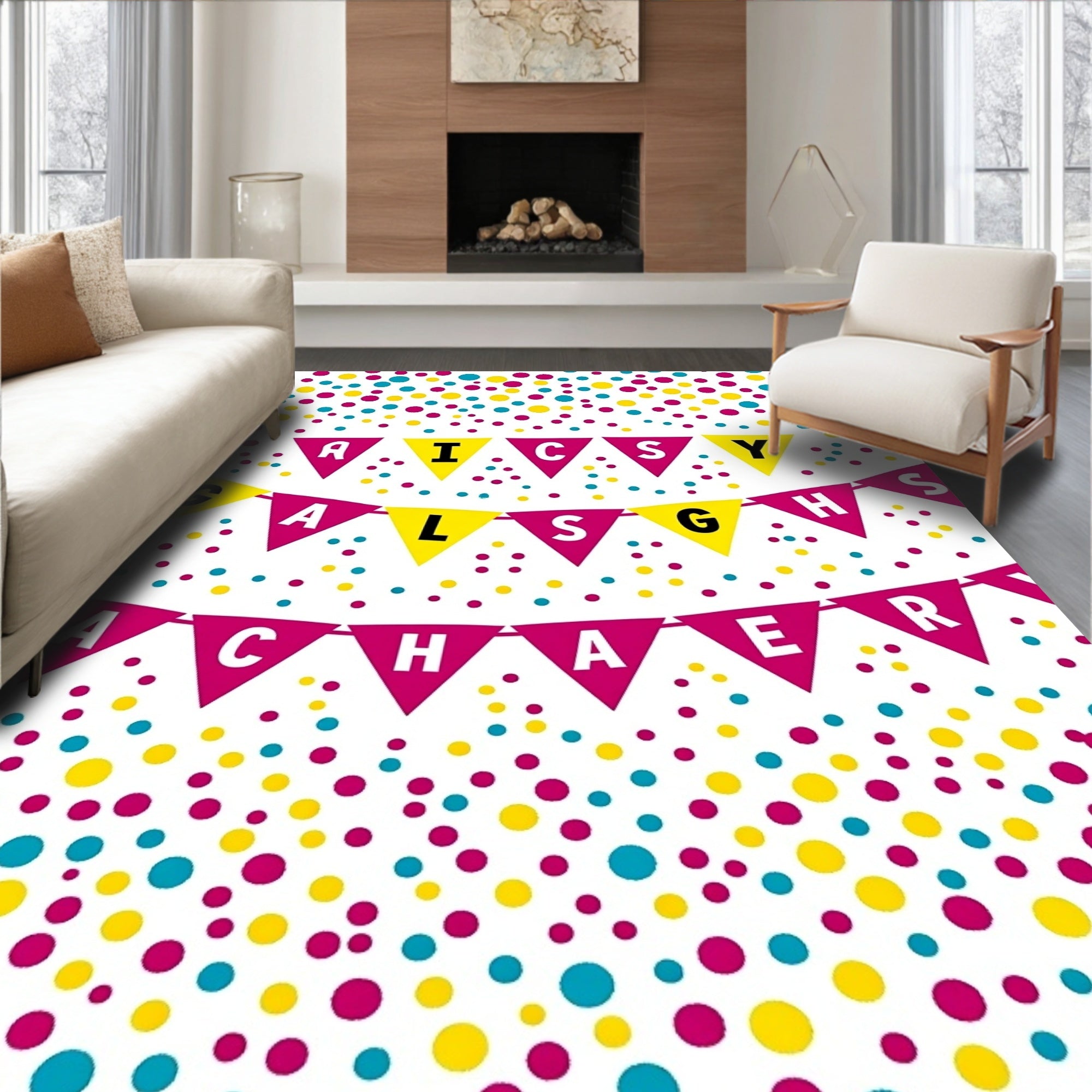Bright Confetti Triangle Garland Rug